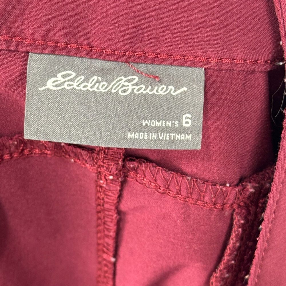 Eddie Bauer Cropped Traveler Pants Women Size 6 Maroon Pink Wicking Stretch - Picture 9 of 10